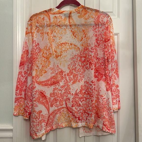Chico’s Pink & Orange Open Cardigan - Picture 2 of 5